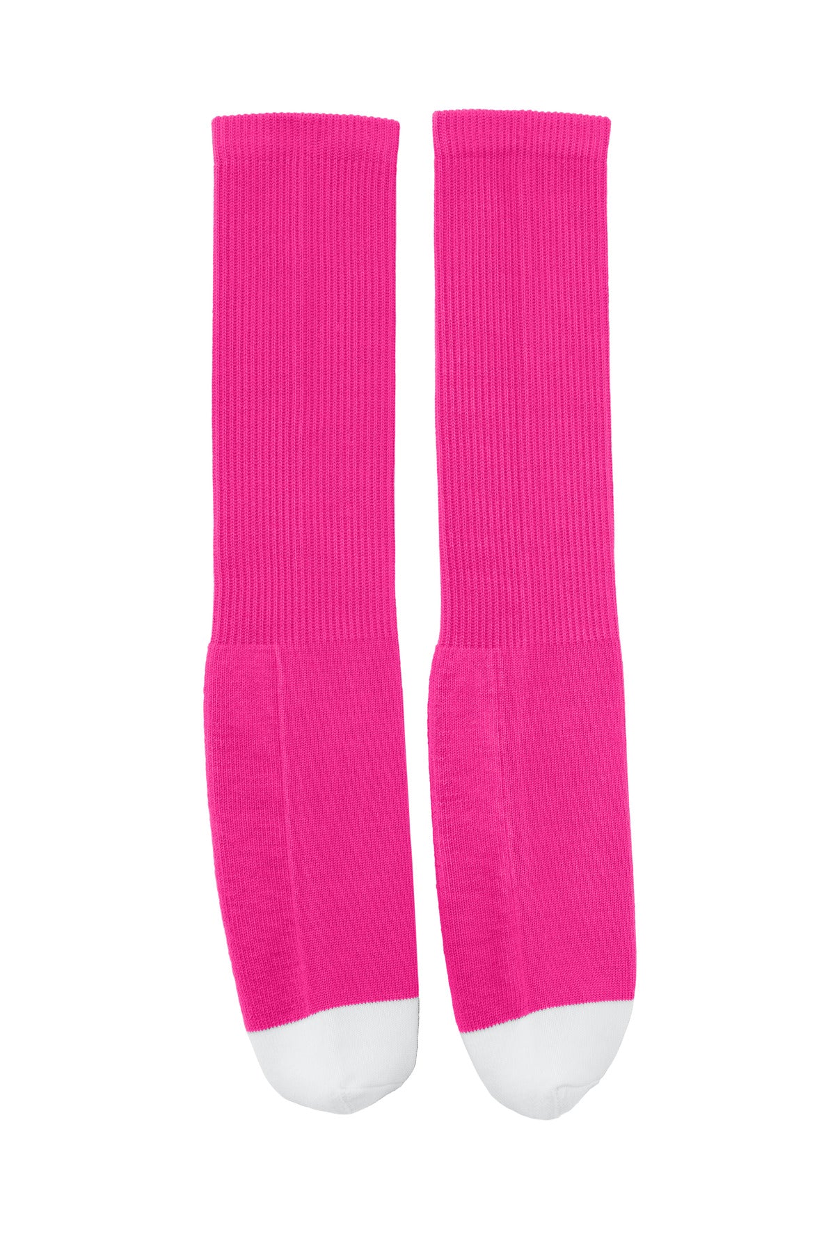 Front View of FlashPink Sport-Tek All Sport OTC Socks STA05