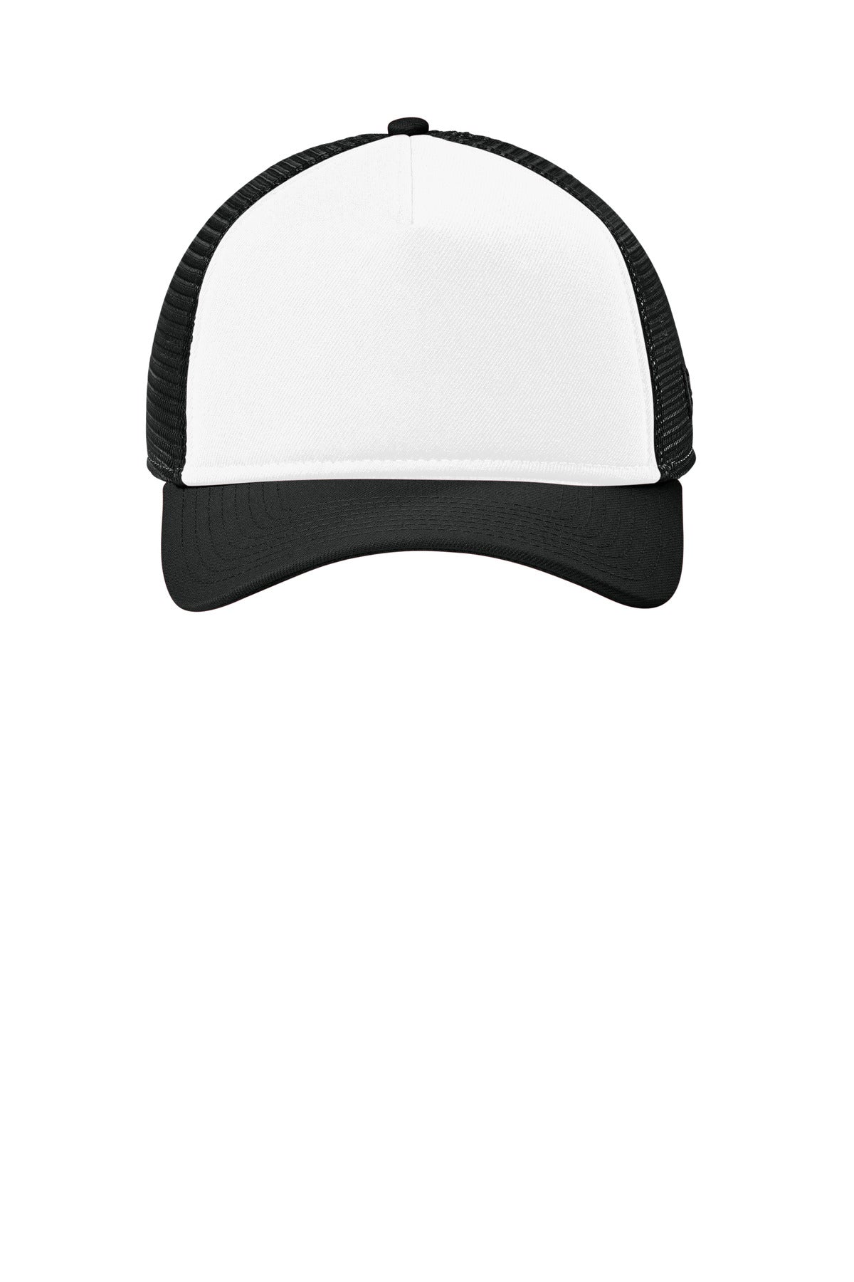 Front View of FlgW/Bk/Bk New Era A-Frame Snapback Mesh Back Cap NE212
