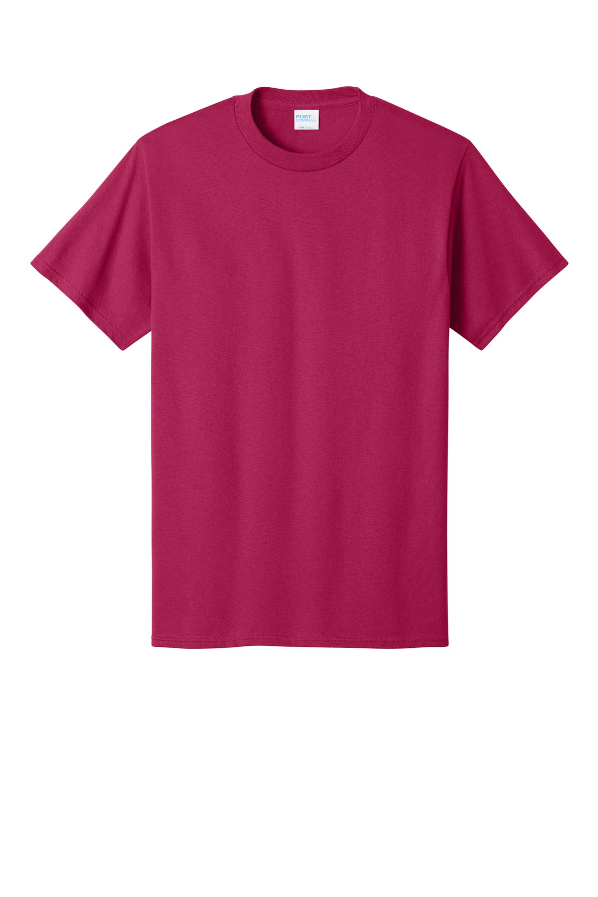 Front View of FlushPink Port & Co Core Cotton Tee. PC54