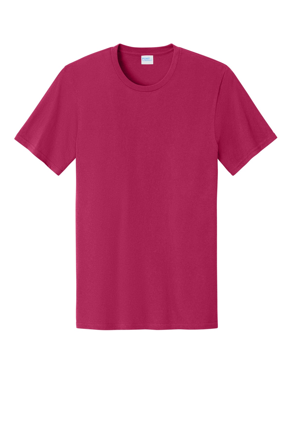 Front View of FlushPink Port & Co Easy Cotton Tee PC43