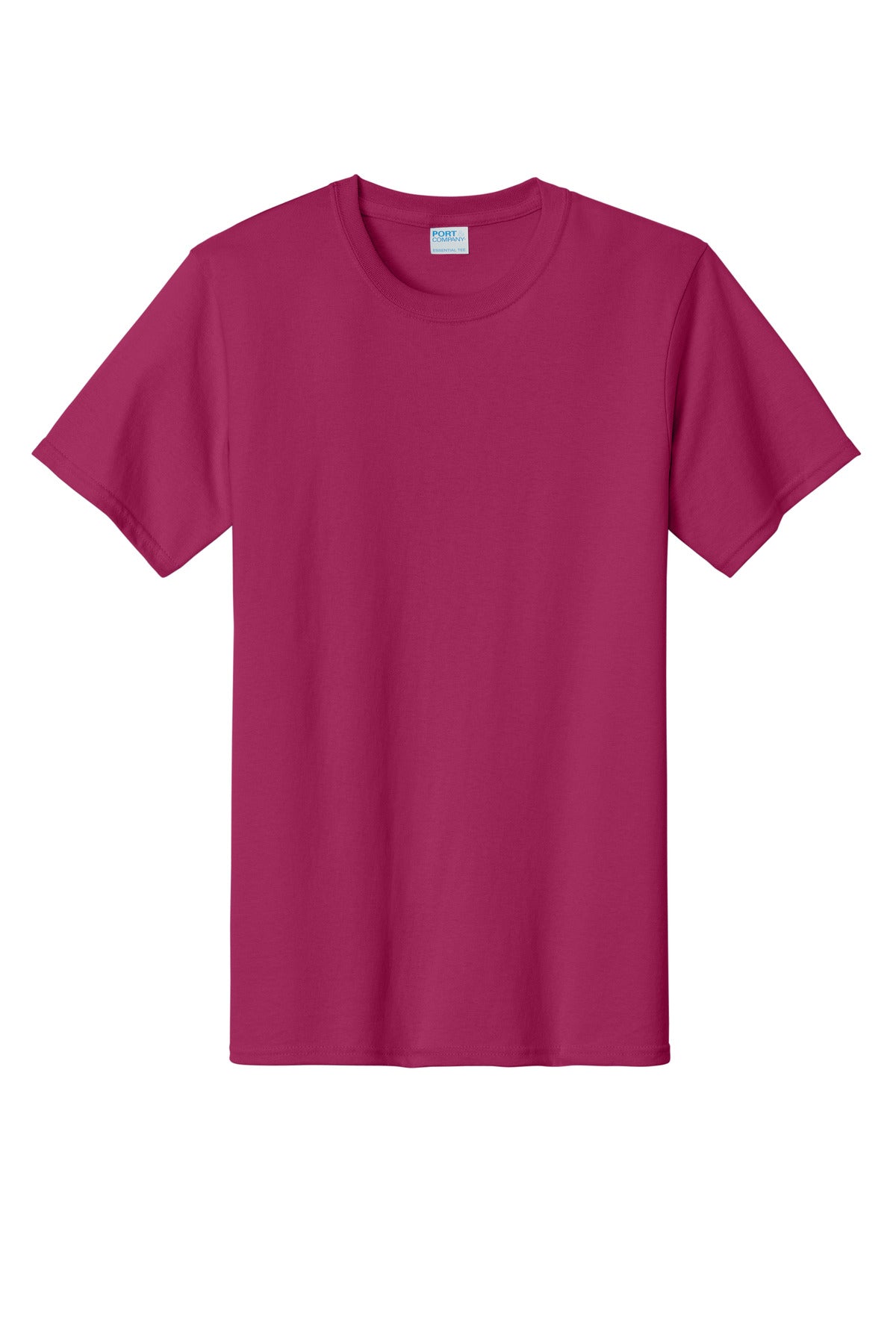 Front View of FlushPink Port & Co Essential Tee. PC61