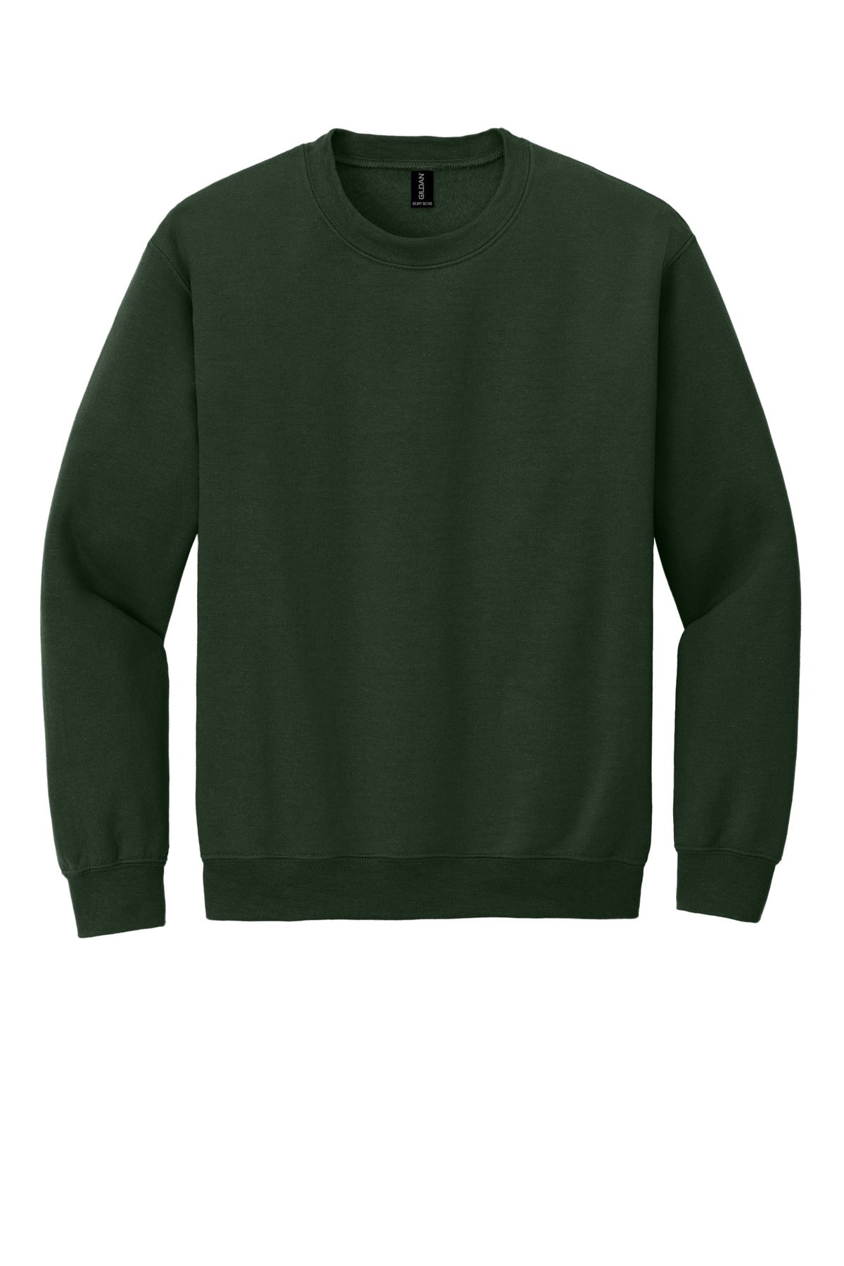 Front View of Forest Gildan Heavy Blend Crewneck Sweatshirt. 18000