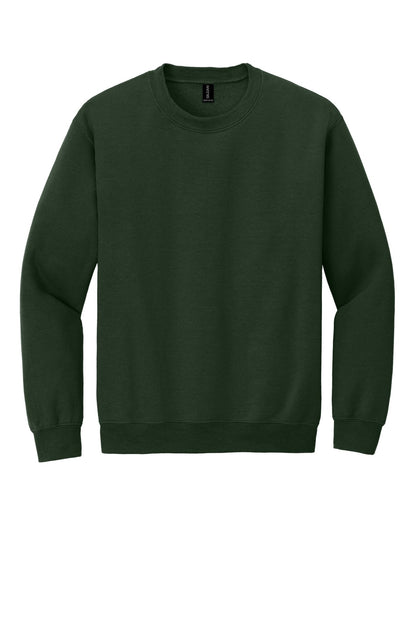 Front View of Forest Gildan Heavy Blend Crewneck Sweatshirt. 18000