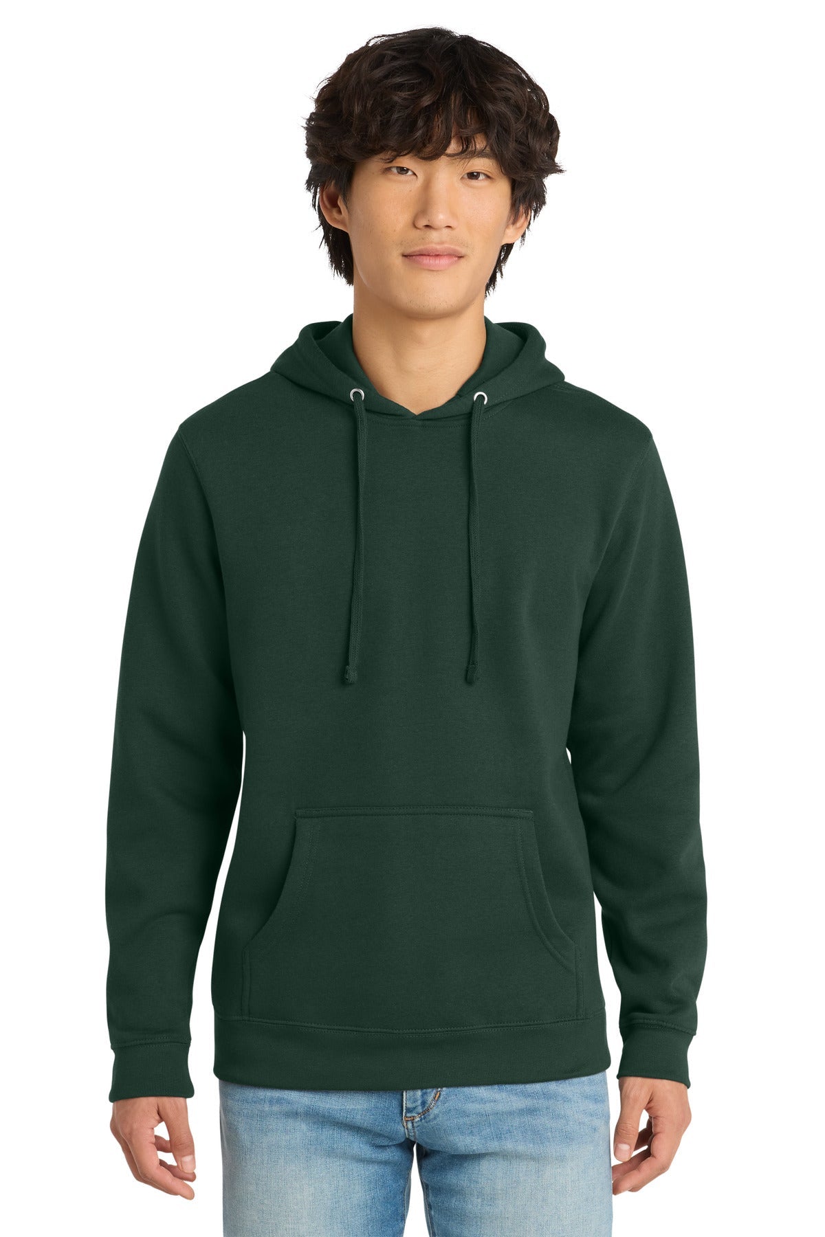 Front View of Forest Green District V.I.T. Fleece Hoodie DT6100