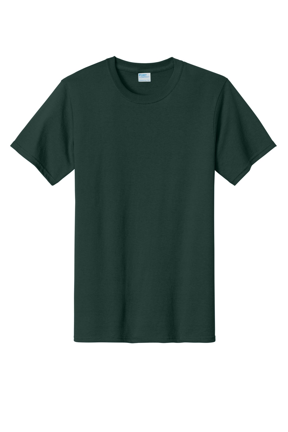 Front View of Forest Green Port & Co Tall Essential Tee. PC61T