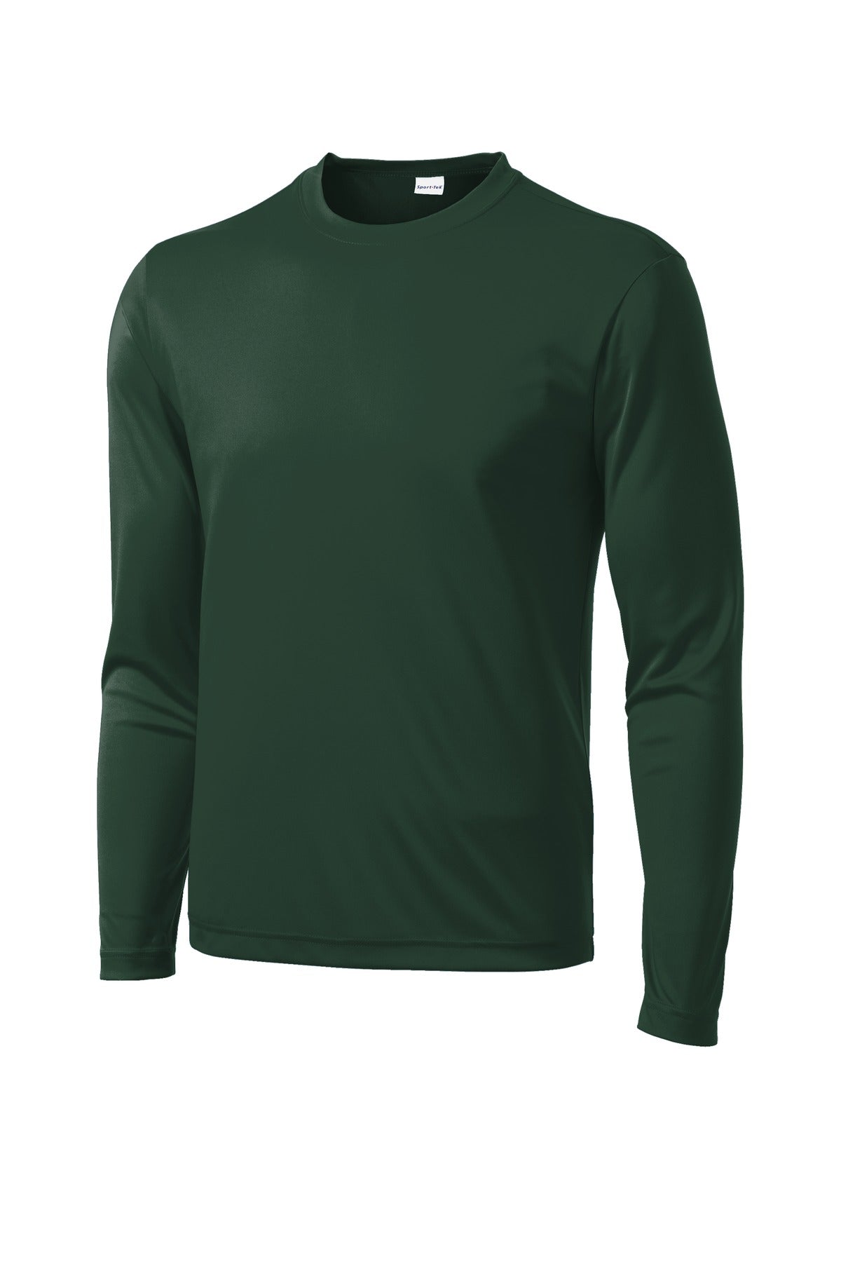 Front View of Forest Green Sport-Tek Long Sleeve PosiCharge Competitor Tee. ST350LS