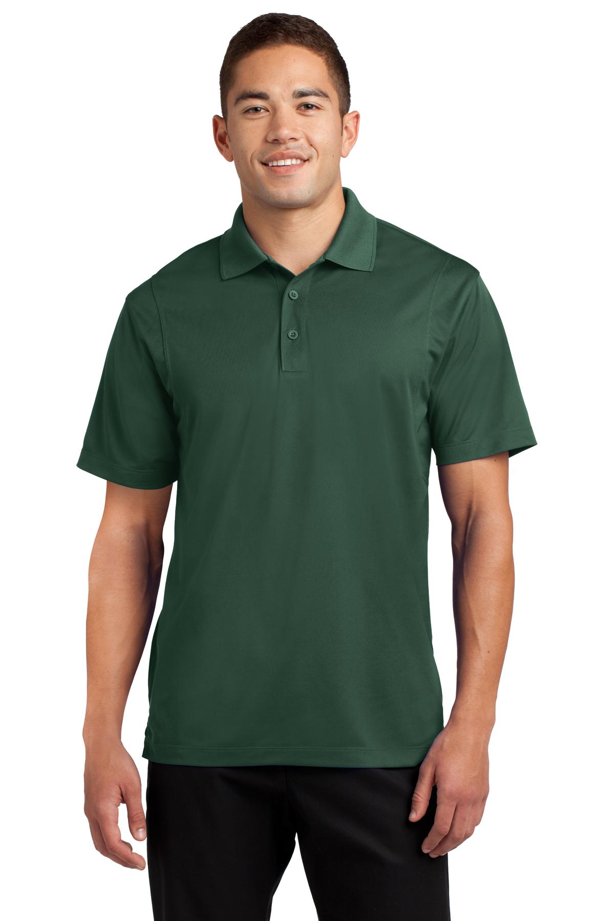 Front View of Forest Green Sport-Tek Micropique Sport-Wick Polo. ST650