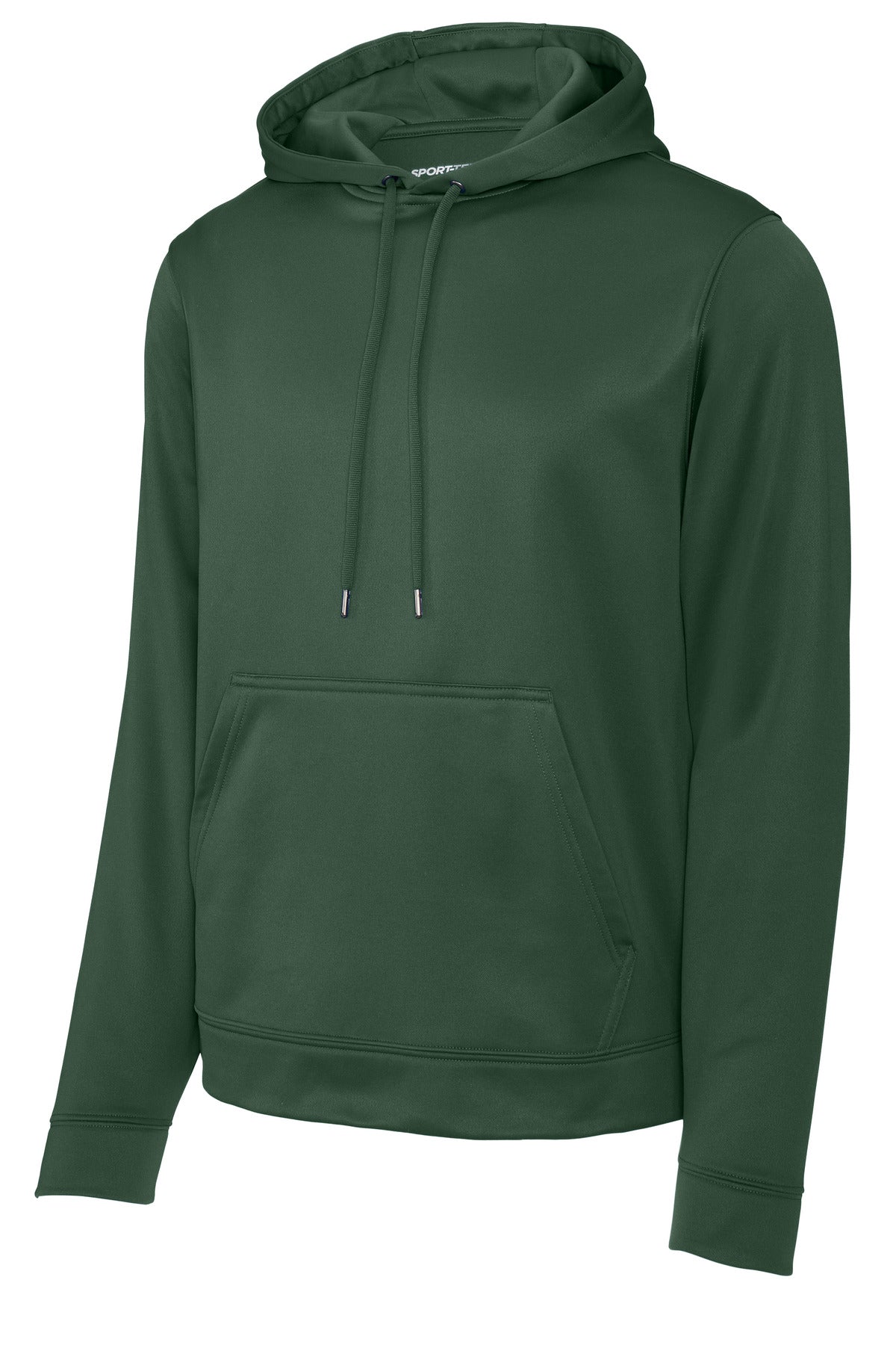 Front View of Forest Green Sport-Tek Sport-Wick Fleece Hooded Pullover. F244