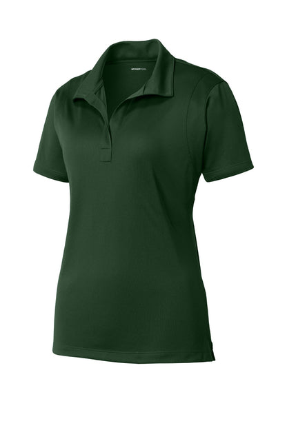 Front View of Forest Green Sport-Tek Women's Micropique Sport-Wick Polo. LST650