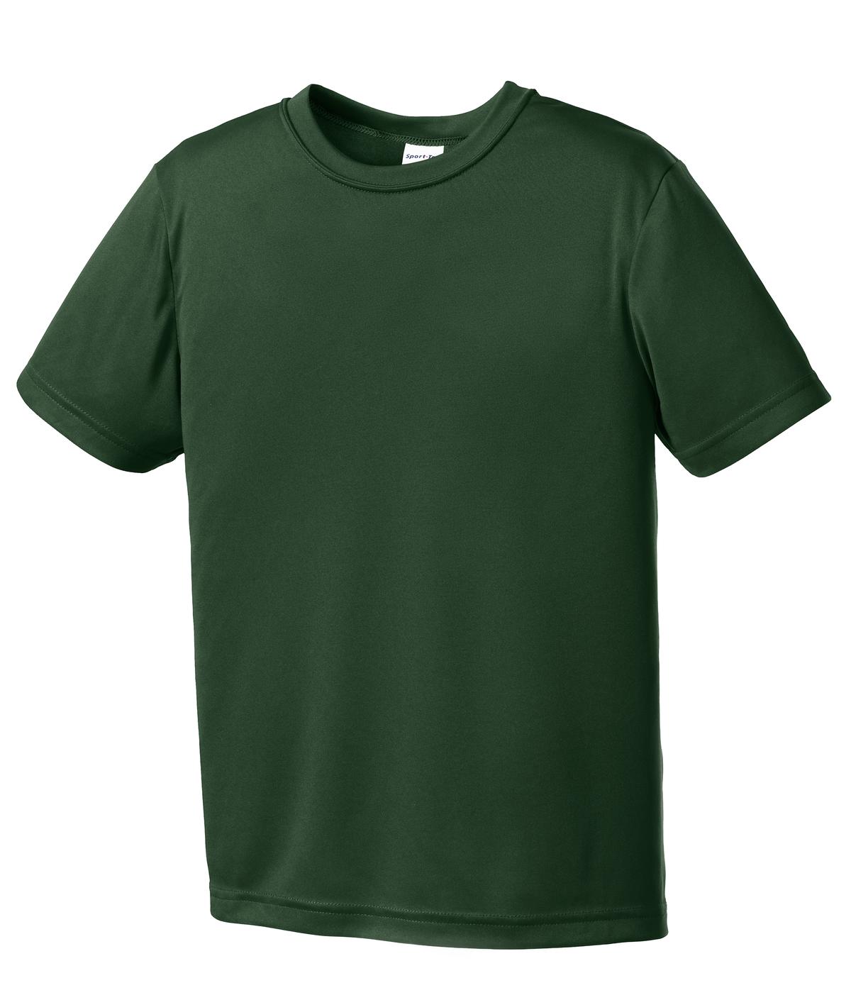 Front View of Forest Green Sport-Tek Youth PosiCharge Competitor Tee. YST350