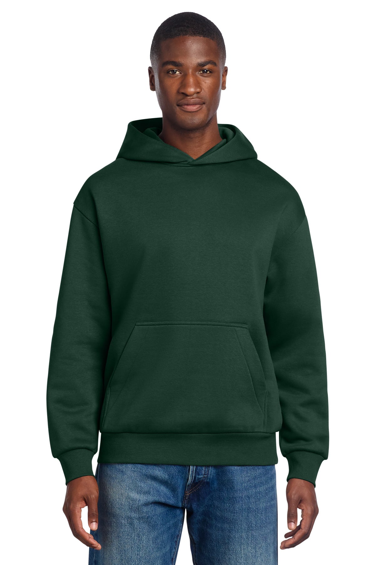 Front View of ForestGrn District V.I.T. Heavyweight Fleece Hoodie DT6150