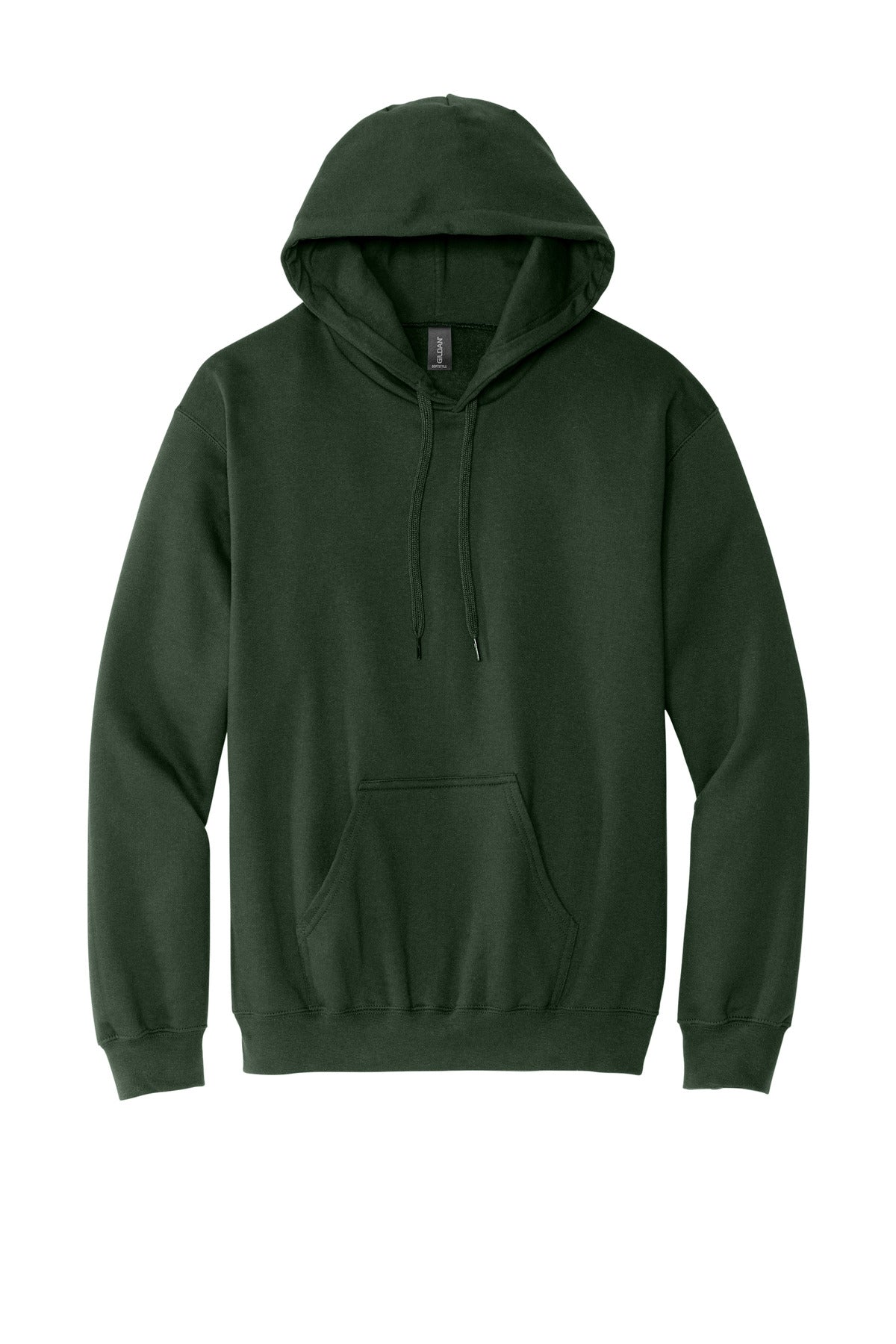 Front View of ForestGrn Gildan Softstyle Midweight Pullover Hooded Sweatshirt SF500