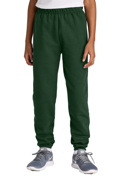Front View of ForestGrn Jerzees Youth NuBlend Sweatpant 973B