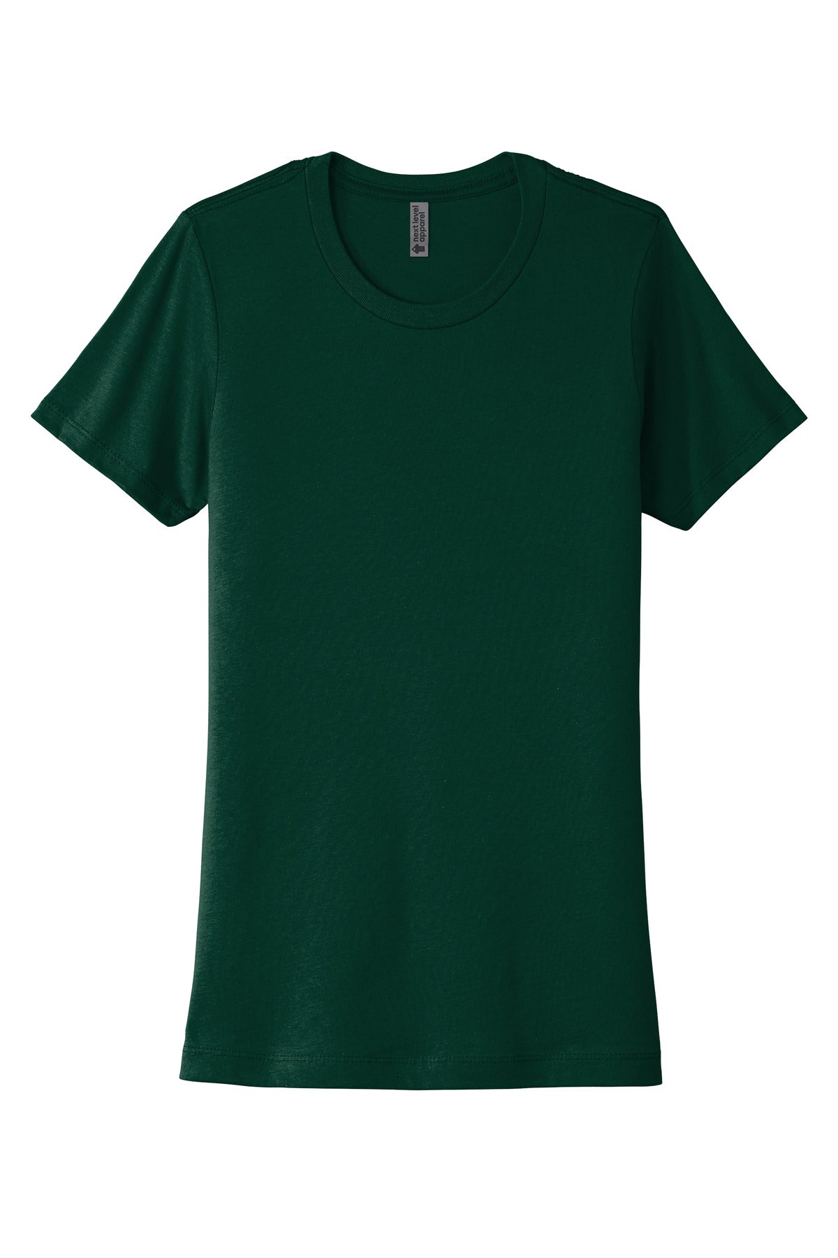 Front View of ForestGrn Next Level Apparel Women's Cotton Tee. NL3900