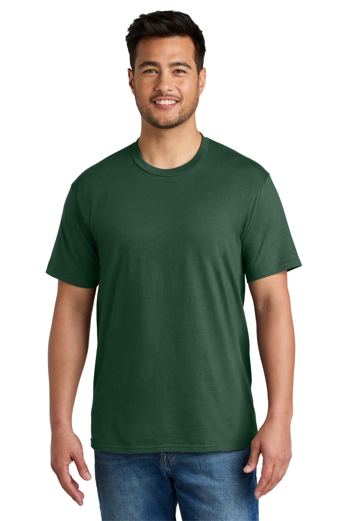 Front View of ForestGrn Port & Co CVC Tee PC340