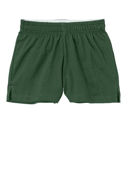 Front View of ForestGrn Sport-Tek Girls Jersey Knit Squad Short YGST311