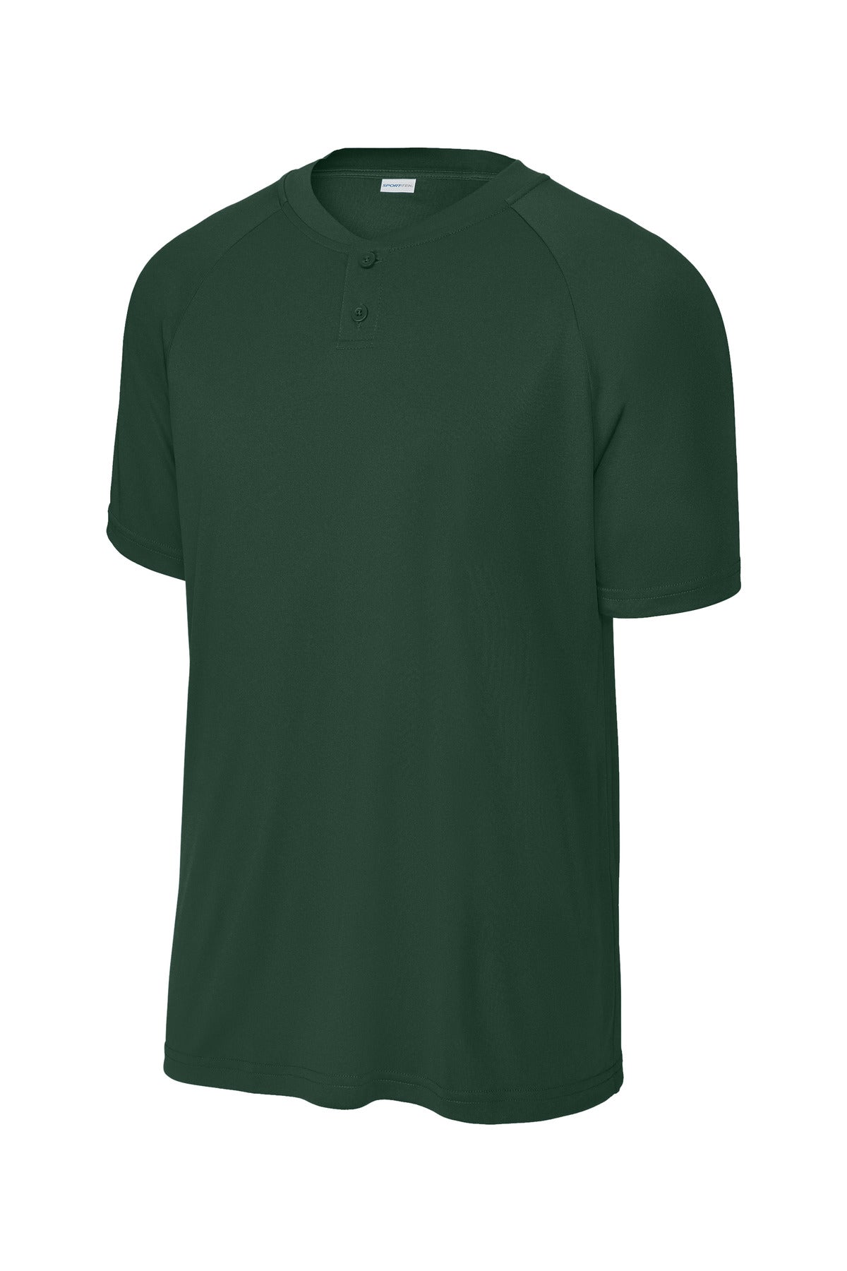 Front View of ForestGrn Sport-Tek PosiCharge Competitor 2-Button Henley ST359