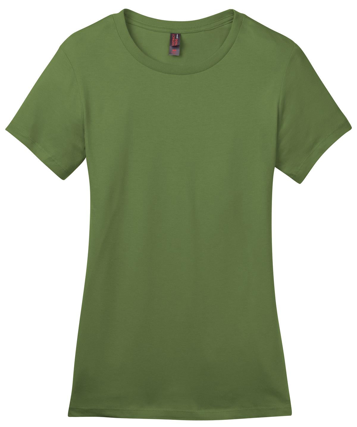 Front View of Fresh Fatigue District Women's Perfect Weight Tee. DM104L