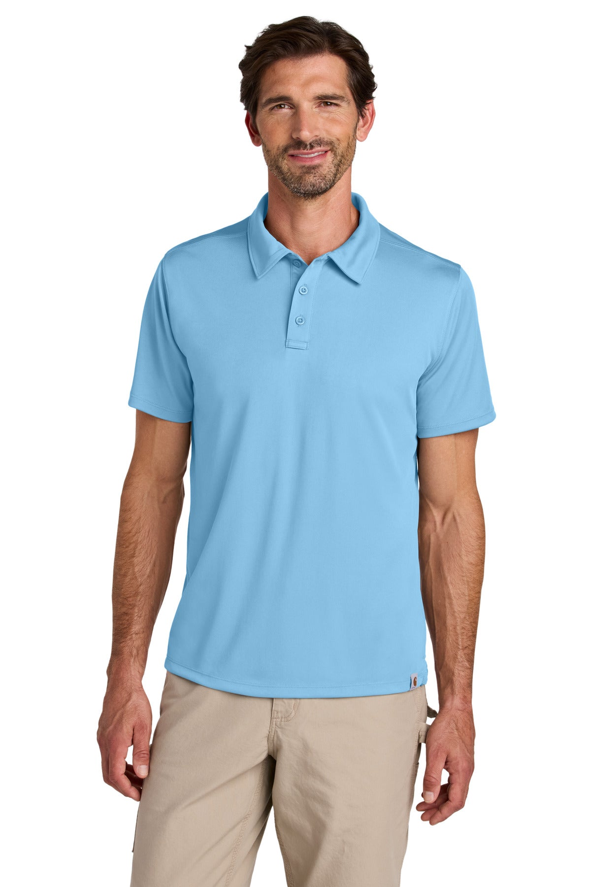 Front View of FreshWtrBl Carhartt Force Sun Defender Polo CT106899