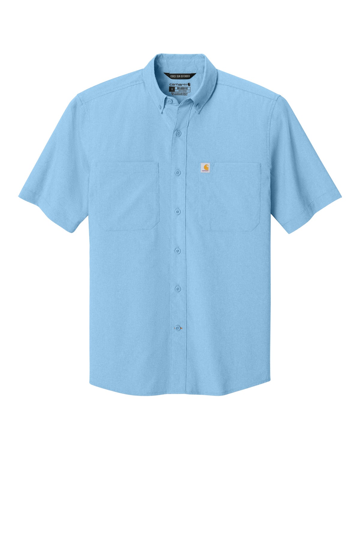 Front View of FreshWtrBl Carhartt Force Sun Defender Short Sleeve Shirt CT107107