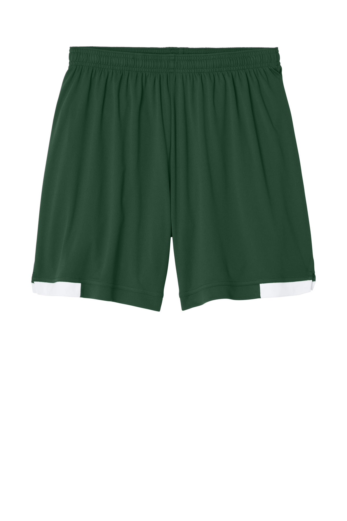 Front View of FrGn/White Sport-Tek Club 7" Short ST442