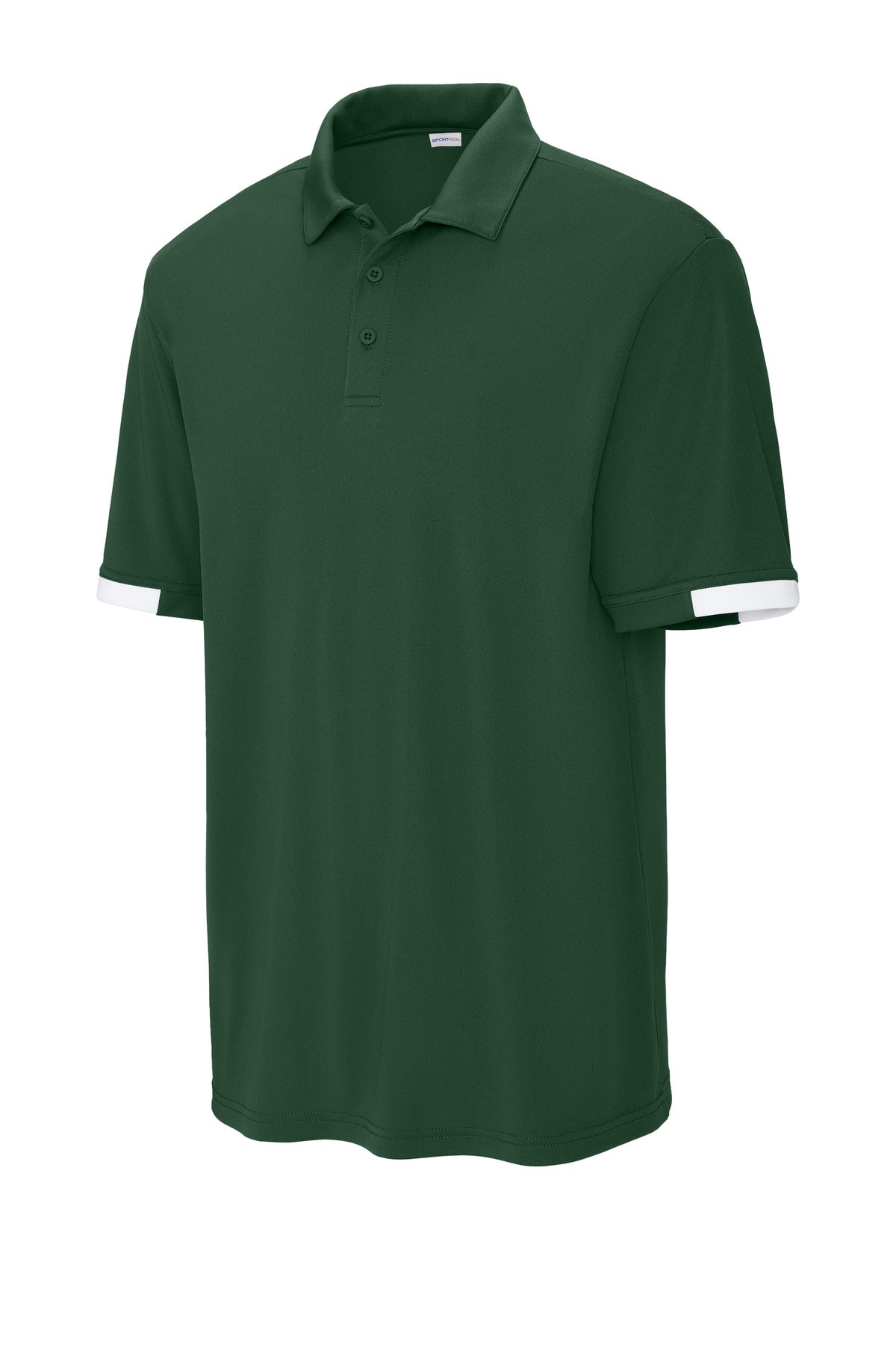 Front View of FrGn/White Sport-Tek Club Colorblock Polo ST444