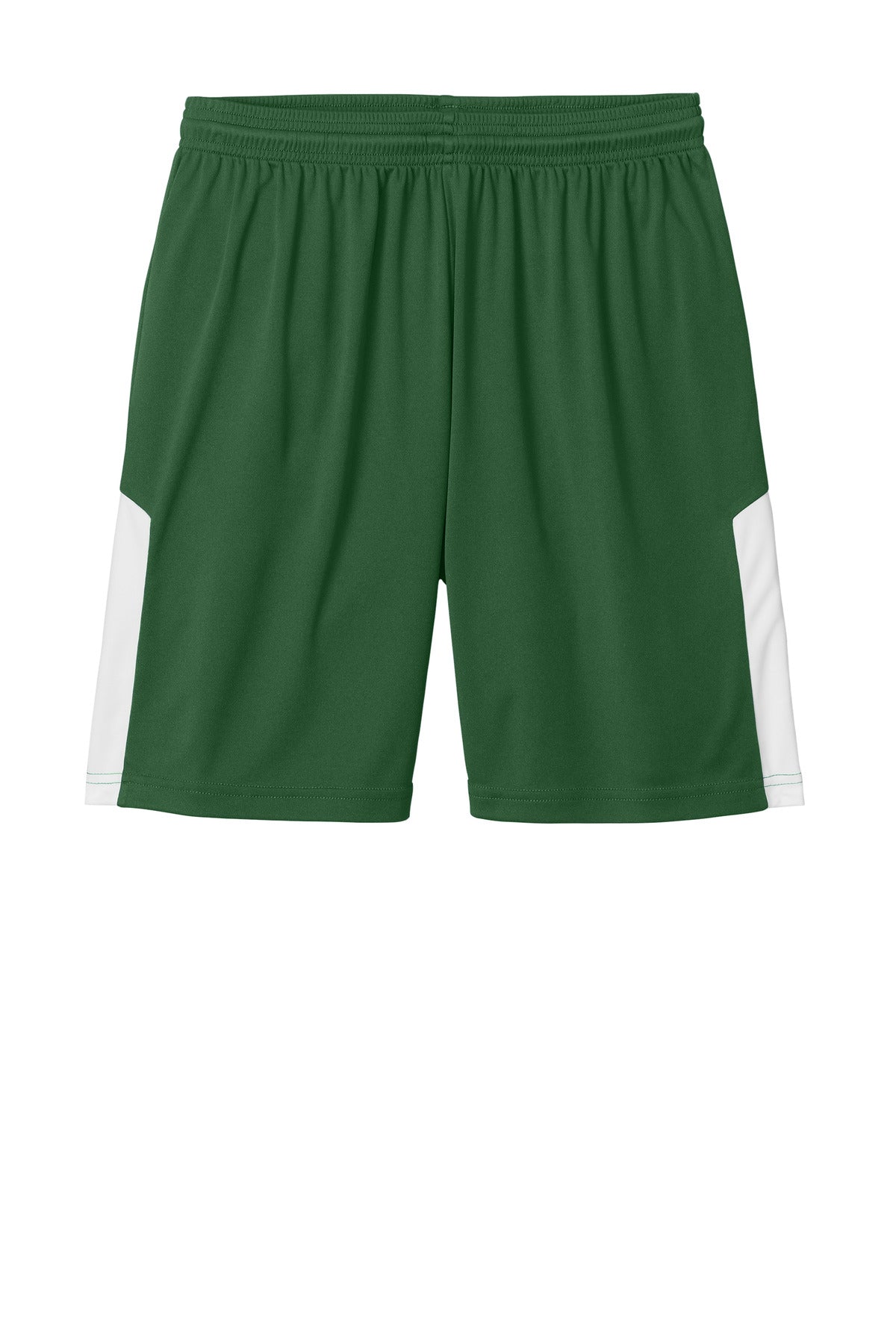 Front View of FrGn/White Sport-Tek Competitor United 7" Short ST103