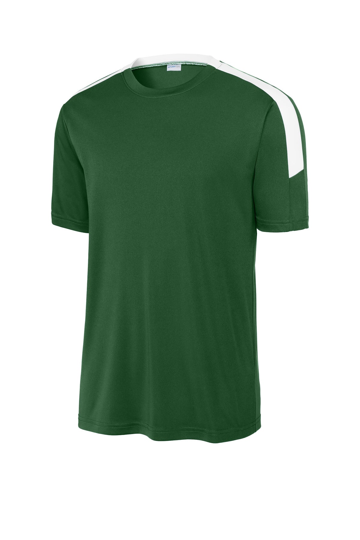 Front View of FrGn/White Sport-Tek Competitor United Crew ST100