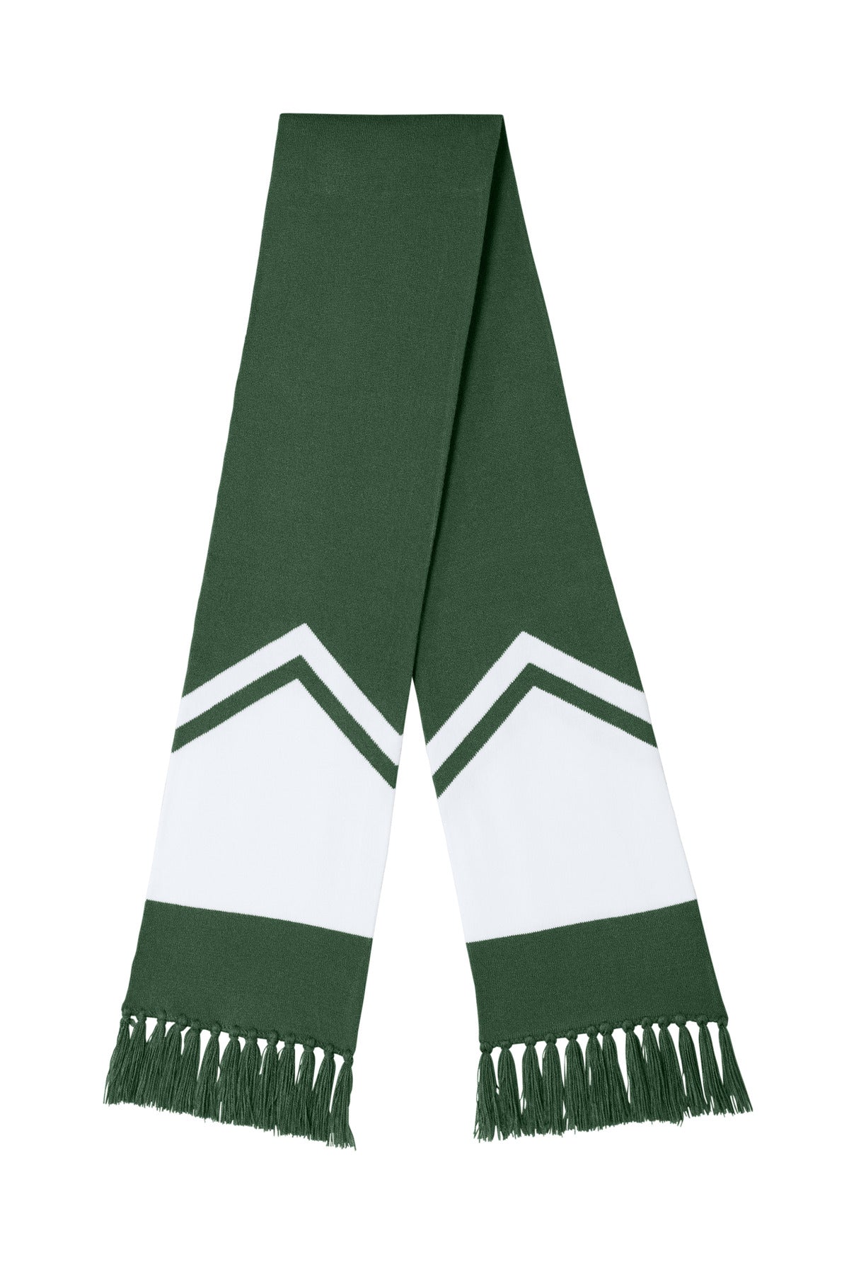 Front View of FrGn/White Sport-Tek Gameday Scarf STA06