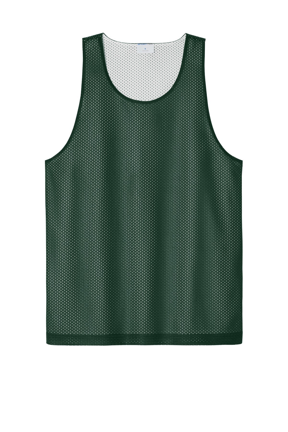 Front View of FrGn/White Sport-Tek PosiCharge Reversible Mesh Tank ST5000