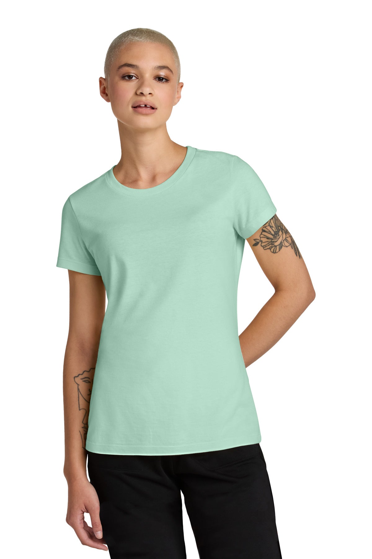Front View of FrostdMint District Women's Perfect Weight CVC Tee DT188