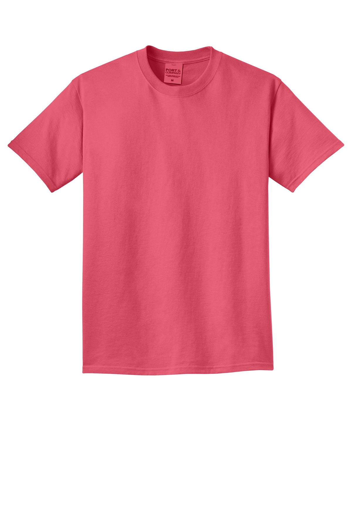 Front View of Fruit Punch Port & Co Beach Wash Garment-Dyed Tee. PC099