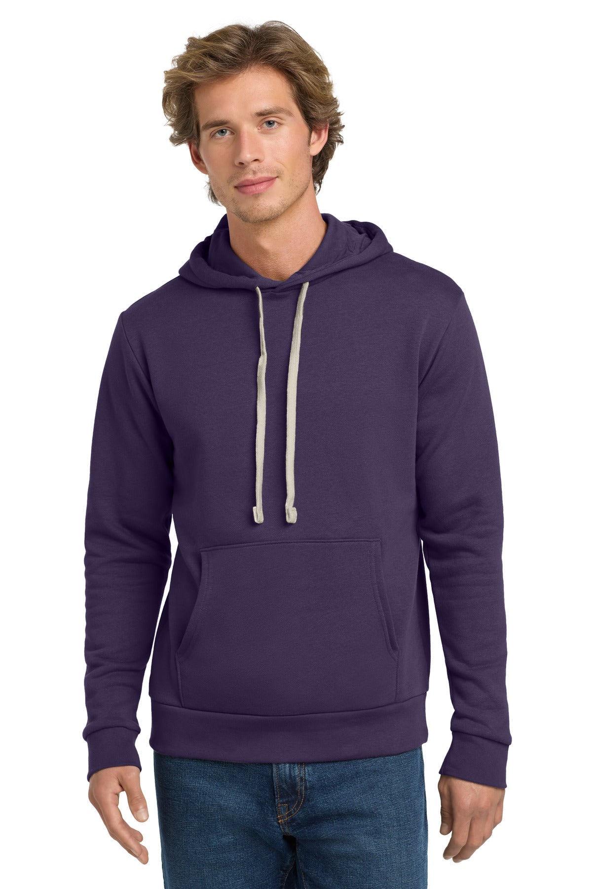 Front View of GalaxyPrpl Next Level Apparel Adult Santa Barbara Pullover Hoodie. NL9303