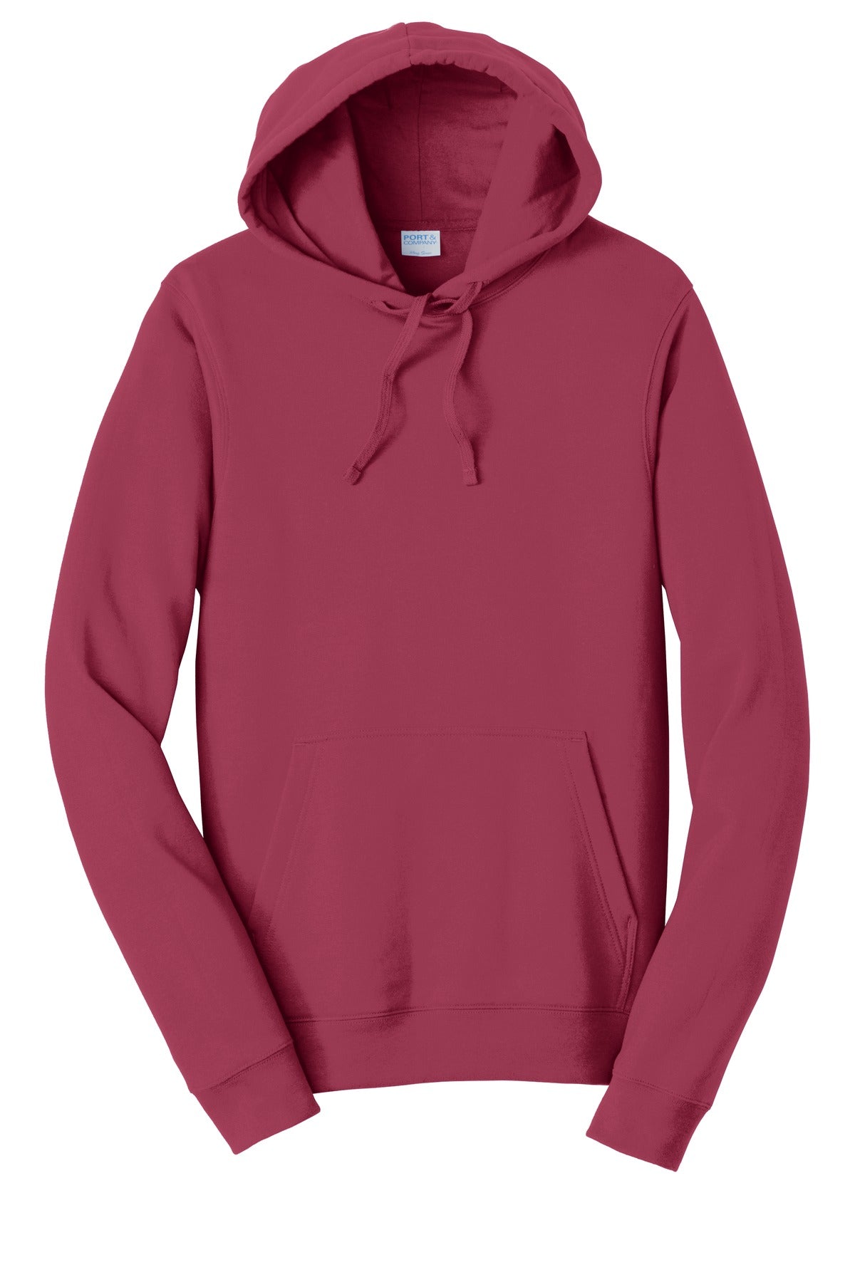 Front View of Garnet Port & Co Fan Favorite Fleece Pullover Hooded Sweatshirt. PC850H