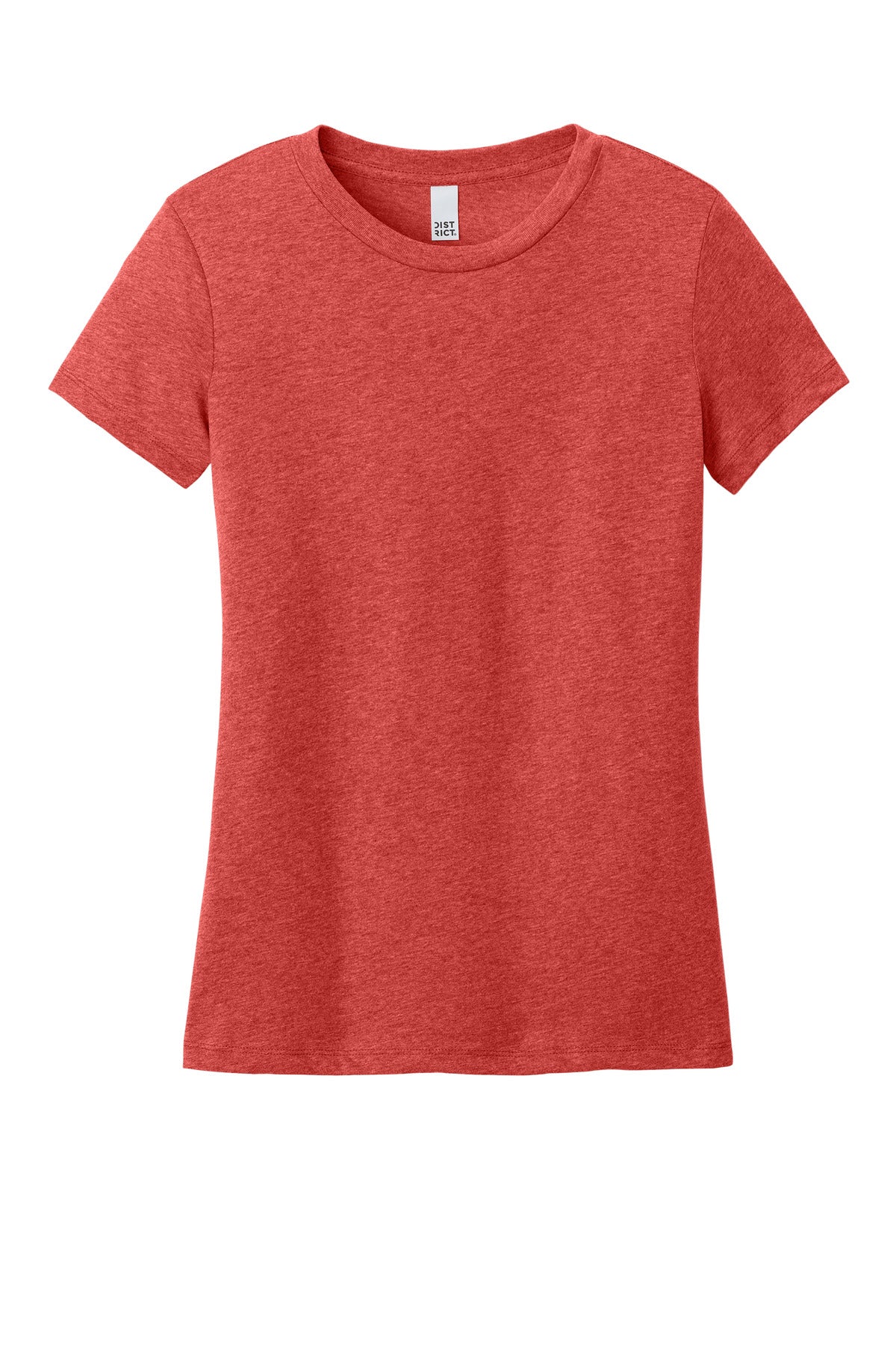 Front View of GeraniumHt District Women's Perfect Weight CVC Tee DT188