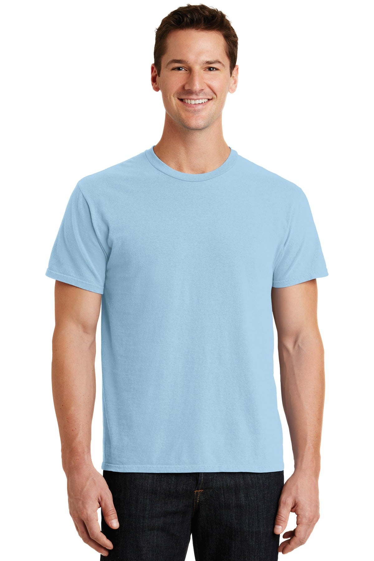 Front View of Glacier Port & Co Beach Wash Garment-Dyed Tee. PC099