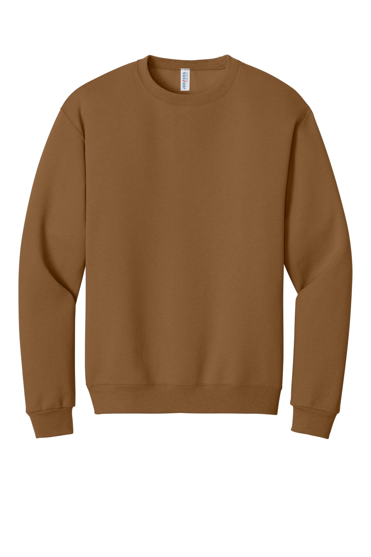 Front View of GldnPecan Jerzees - NuBlend Crewneck Sweatshirt. 562M