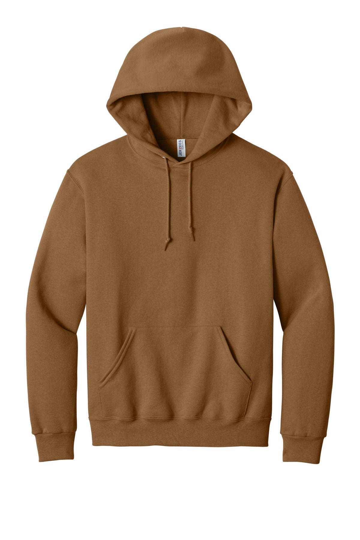 Front View of GldnPecan Jerzees NuBlend Pullover Hooded Sweatshirt. 996M
