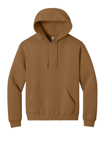 Front View of GldnPecan Jerzees Rugged Unisex Hooded Sweatshirt H12M