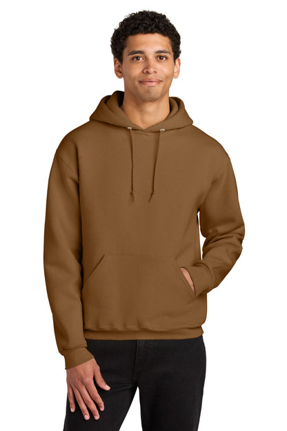 Front View of GldnPecan Jerzees Rugged Unisex Hooded Sweatshirt H12M