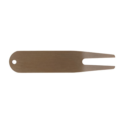 Front View of Gold Classic Metal Divot Tool plain
