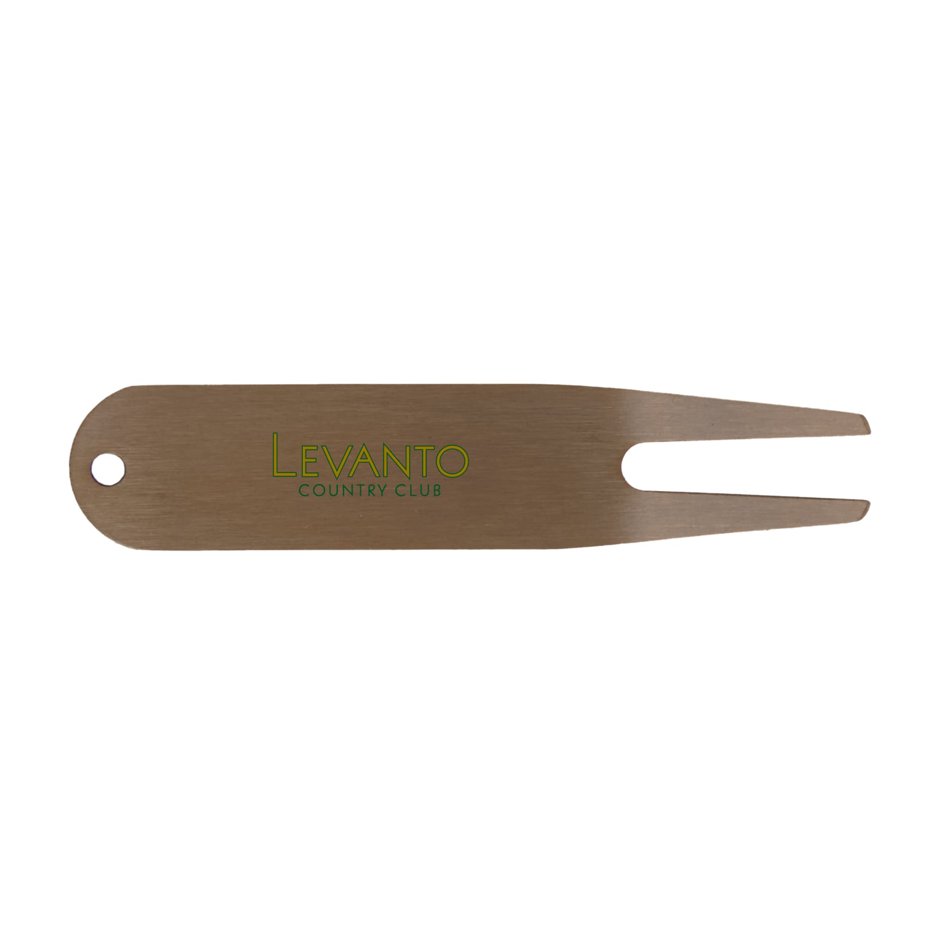 Front View of Gold Classic Metal Divot Tool
