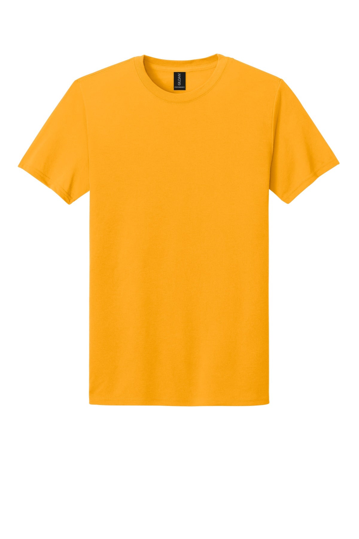Front View of Gold Gildan Gildan Performance T-Shirt. 42000
