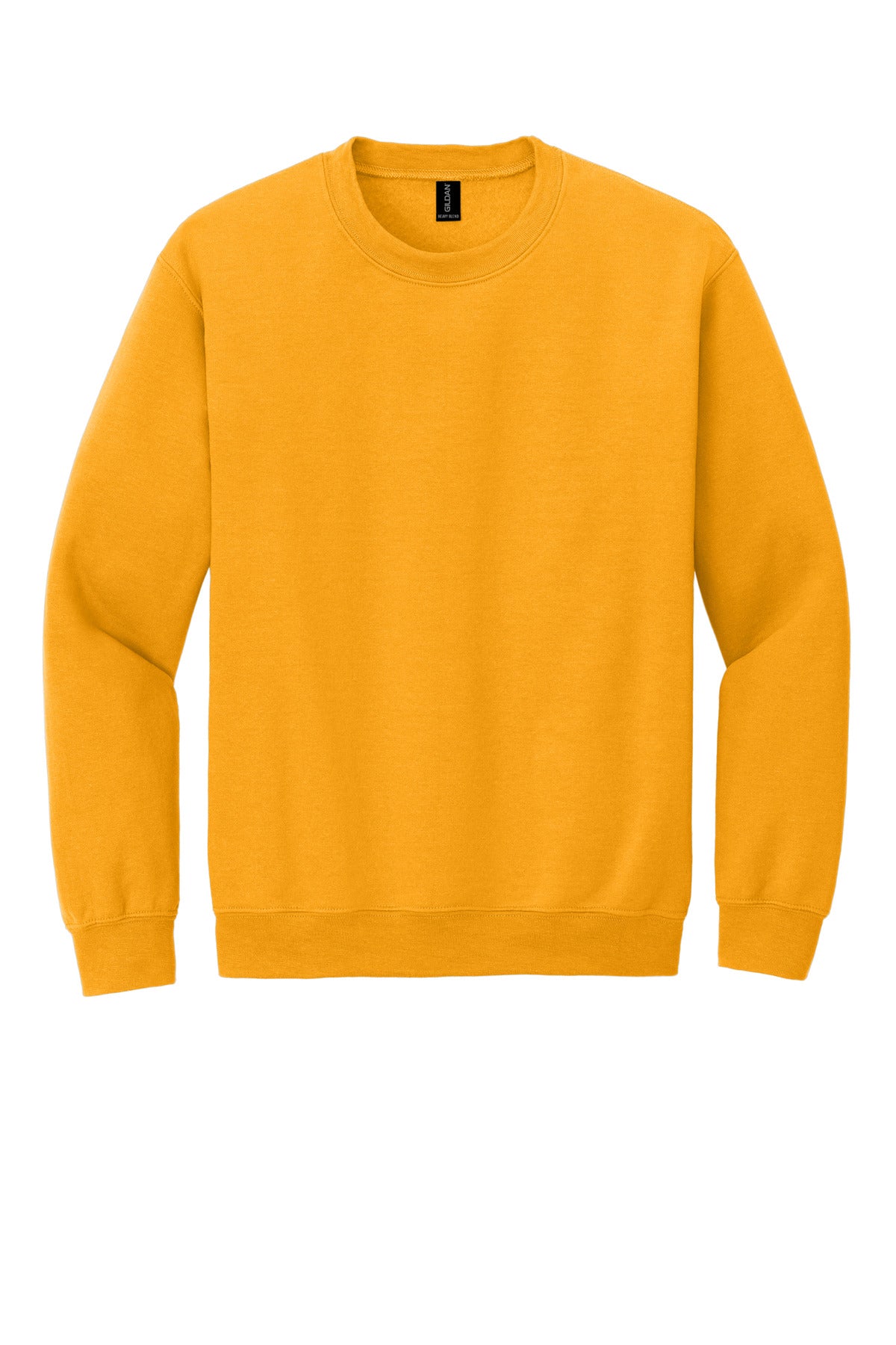 Front View of Gold Gildan Heavy Blend Crewneck Sweatshirt. 18000