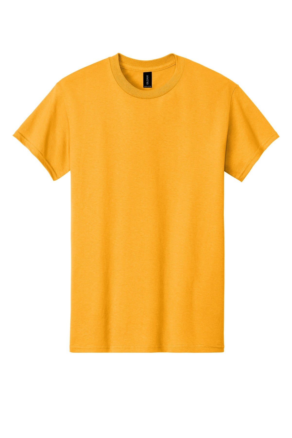 Front View of Gold Gildan - Heavy Cotton 100% Cotton T-Shirt. 5000
