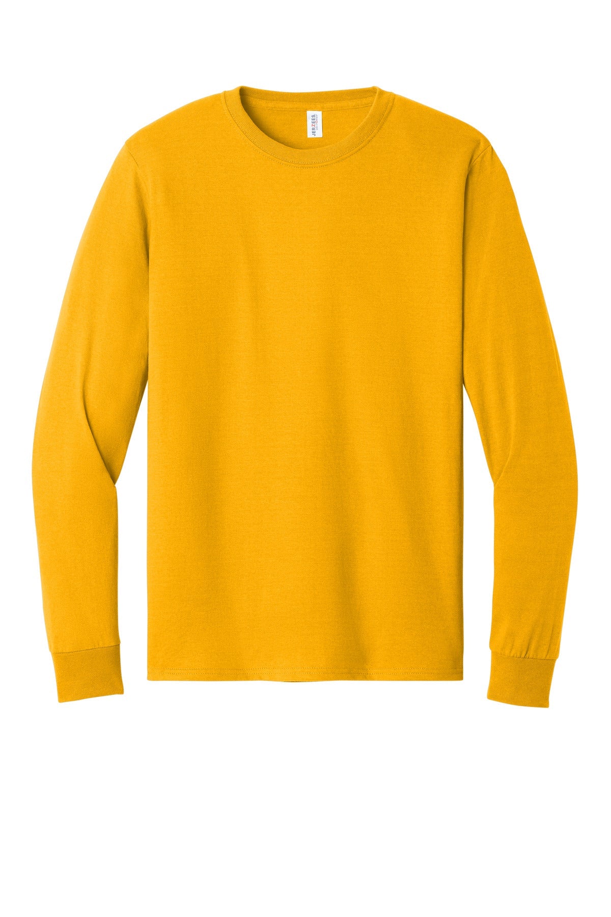 Front View of Gold Jerzees - Dri-Power 50/50 Cotton/Poly Long Sleeve T-Shirt. 29LS