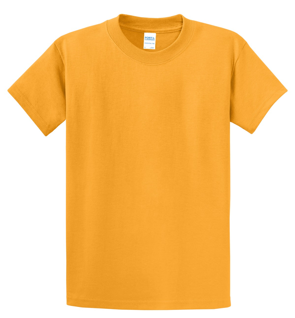 Front View of Gold Port & Co Essential Tee. PC61