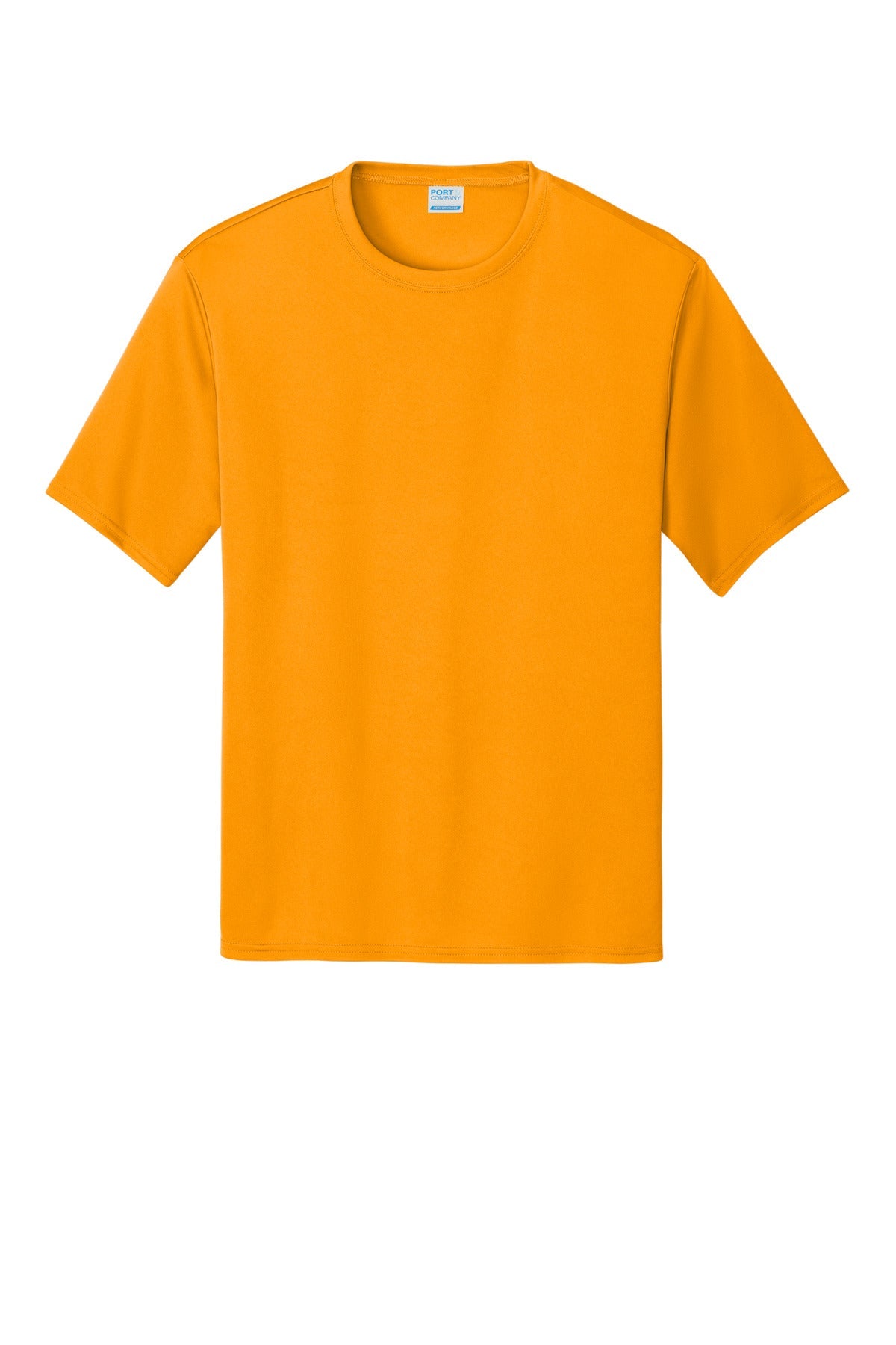 Front View of Gold Port & Co Performance Tee. PC380
