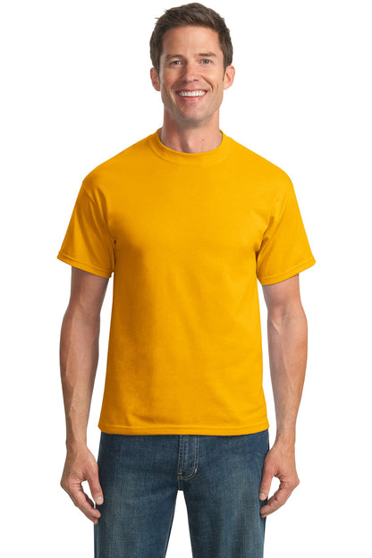 Front View of Gold Port & Co Tall Core Blend Tee. PC55T