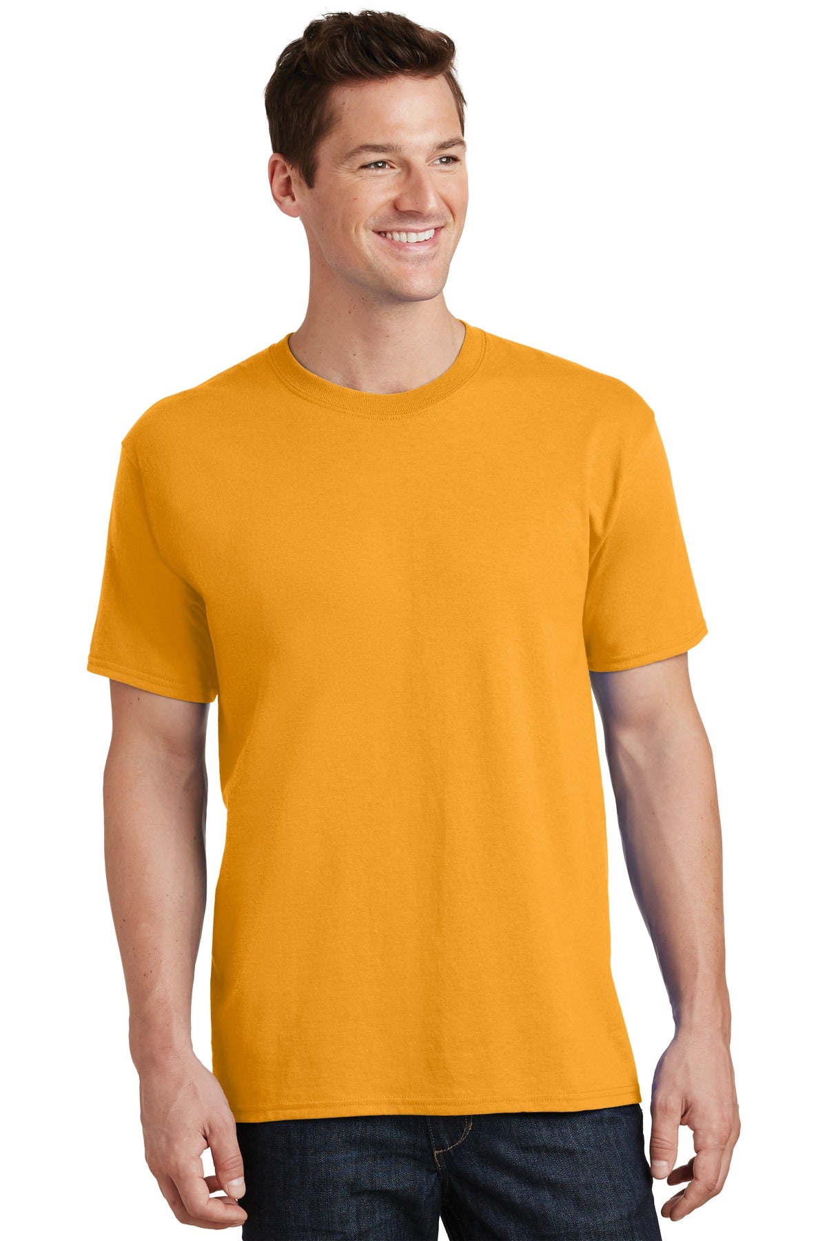 Front View of Gold Port & Co Tall Core Cotton Tee PC54T